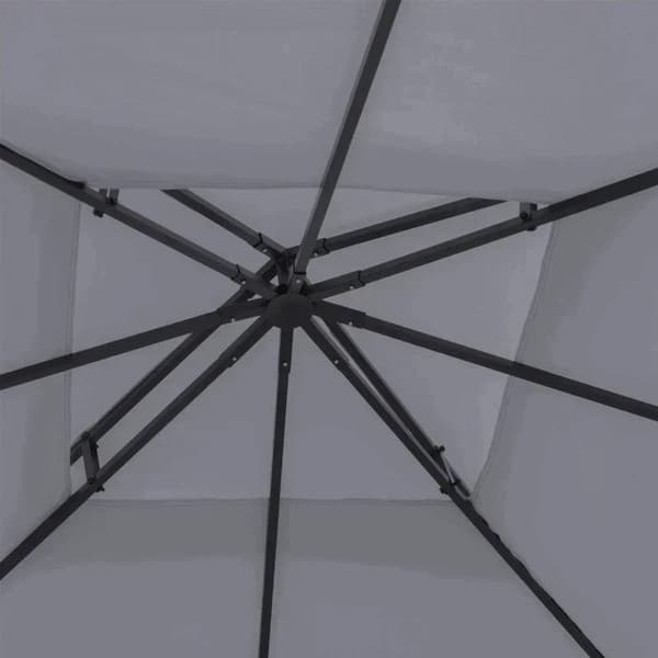 Rootz Gazebo -vaihtokatto - Vaihtokatos - Kaksikerroksinen katos - Paviljonkikatto - Metalli - Syvänharmaa - 300cm x 300co