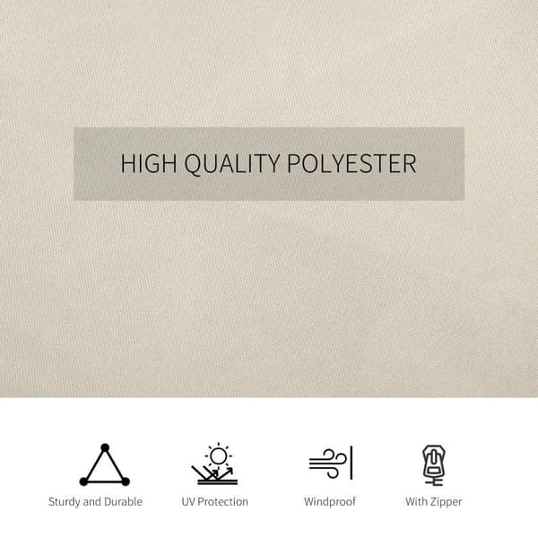 Rootz sidepaneler - 4 sidepaneler til lysthus med kroge - Festtelt - Dobbeltsidet lynlås - Polyester - Beige - 352 x 205 cm