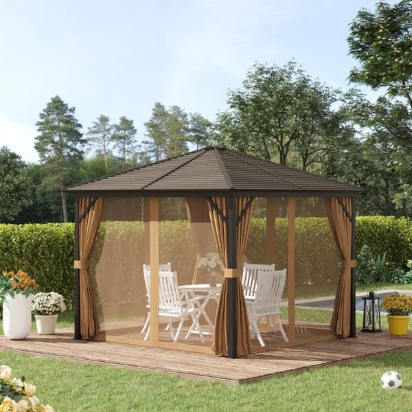 Rootz Gazebo - Havepavillon - Pavillon - Havepavillon - Festtelt - Brun