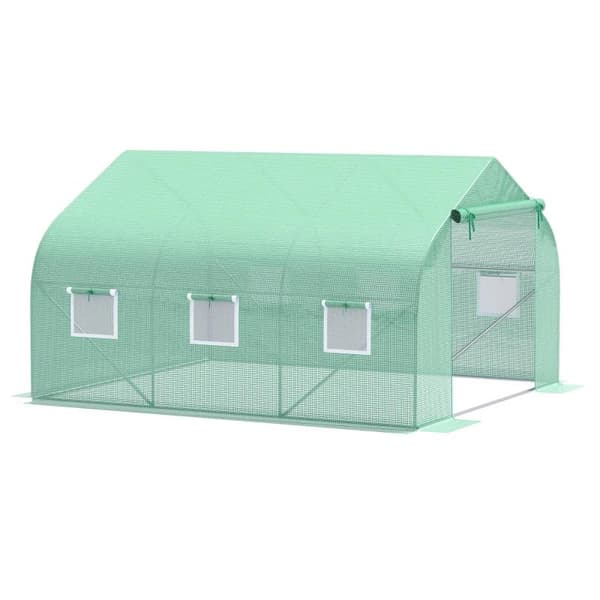 Rootz Buet Tag - Folie Drivhus - Tomat Drivhus - Kold Ramme Plantehus - Gavltag- 350 × 300w × 200h Cm
