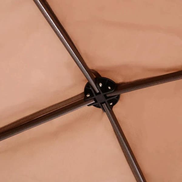 Rootz Gazebo - Fällbart lusthus - Sidoväggar - Festtält - Transportväska - Khaki/Brun - 3,25 X 3,25 X 2,65 M