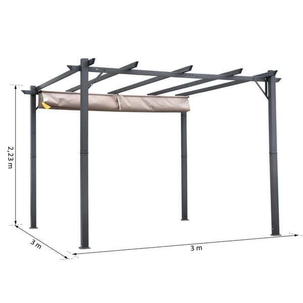 Rootz Pergola Pavilion - Bruin - Alumiini, Polyesteri - 118,11 cm x 118,11 cm x 87,79 cm