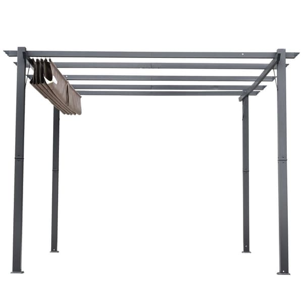 Rootz Pergola Pavilion - Bruin - Alumiini, Polyesteri - 118,11 cm x 118,11 cm x 87,79 cm
