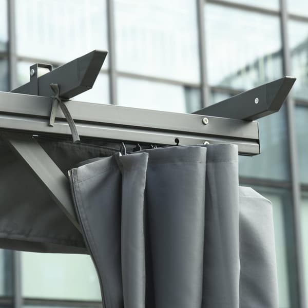 Rootz Pergola Pavilion Irrotettava kattomarkiisi - Tummanharmaa - Alumiini, Polyesteri - 141,73 cm x 118,11 cm x 95,66 cm