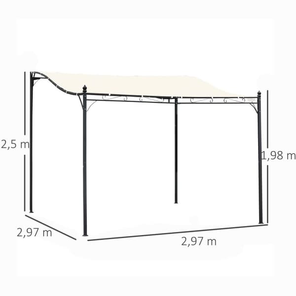 Rootz Takpaviljong - Svart - Metall, Polyester - 116,92 cm x 116,92 cm x 77,95 cm