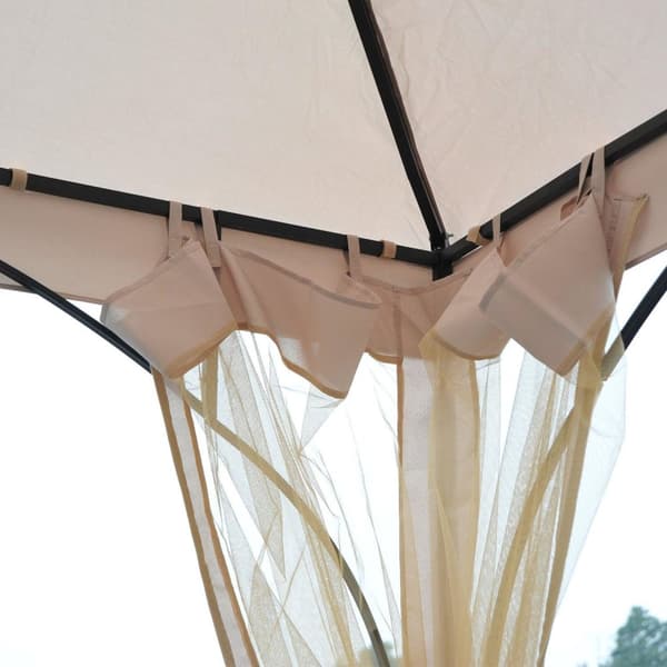 Rootz Castile Garden Gazebo - Svart, Brun - Metall, Polyester - 118,11 cm x 118,11 cm x 108,27 cm
