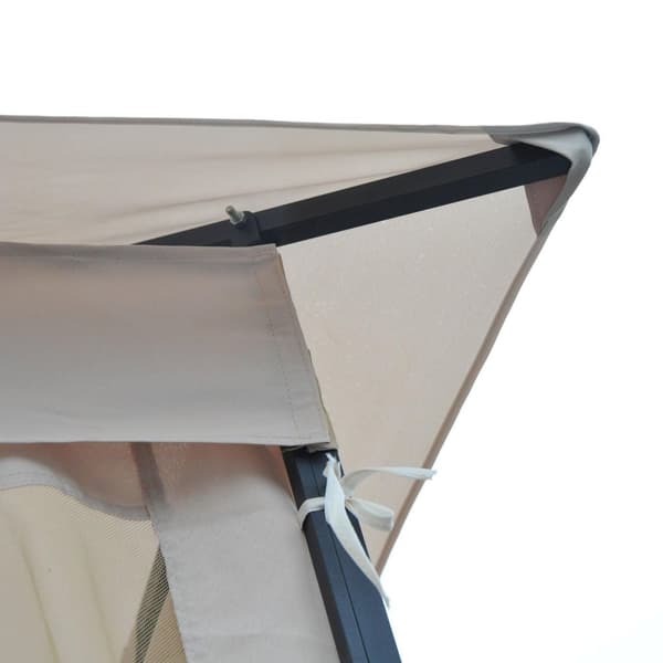 Rootz Castile Garden Gazebo - Svart, Brun - Metall, Polyester - 118,11 cm x 118,11 cm x 108,27 cm