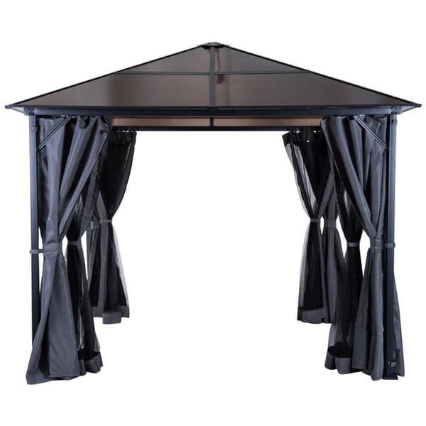 Rootz Pavilion Garden - Brun, Grå - Aluminium, Polyester, Jern - 118,11 cm x 118,11 cm x 104,33 cm