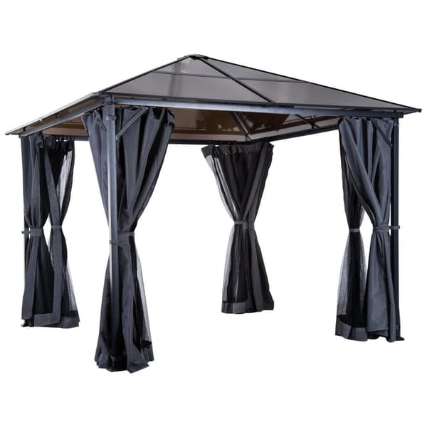 Rootz Pavilion Garden - Brun, Grå - Aluminium, Polyester, Jern - 118,11 cm x 118,11 cm x 104,33 cm