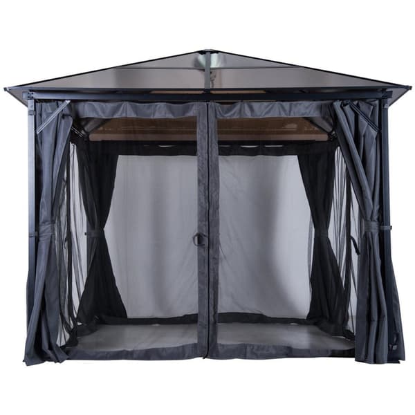 Rootz Pavilion Garden - Brun, Grå - Aluminium, Polyester, Jern - 118,11 cm x 118,11 cm x 104,33 cm