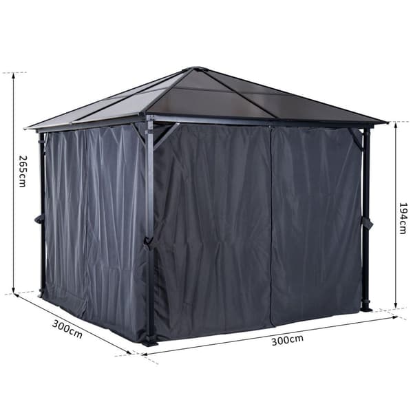 Rootz Pavilion Garden - Brun, Grå - Aluminium, Polyester, Jern - 118,11 cm x 118,11 cm x 104,33 cm
