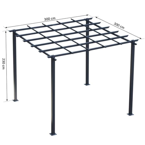 Rootz Rose Pavillion - Sort - Metal - 118,11 cm x 118,11 cm x 90,55 cm