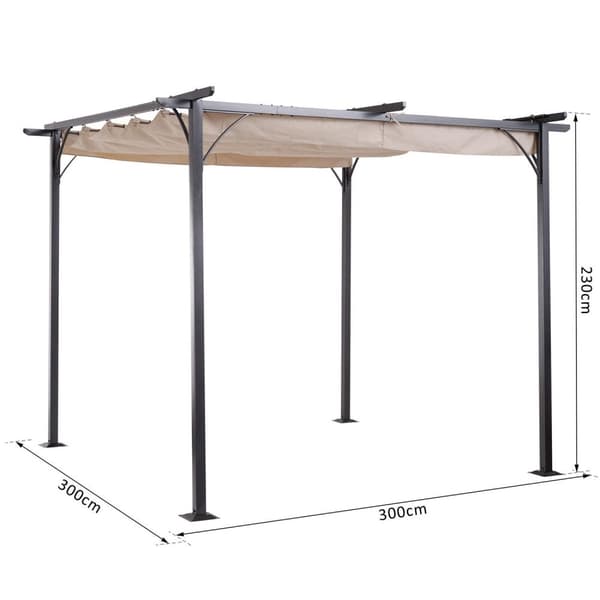 Rootz Cabriolet Pavillon - Sort, Beige - Metal, Polyester - 118,11 cm x 118,11 cm x 90,55 cm