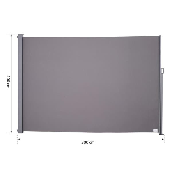 Rootz New Side Markise Privacy Screen Solbeskyttelse - Grå - Aluminium, Polyester, Metal - 118,11 cm x cm x 78,74 cm