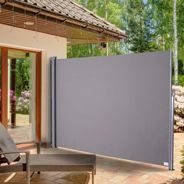Rootz New Side Markise Privacy Screen Solbeskyttelse - Grå - Aluminium, Polyester, Metal - 118,11 cm x cm x 78,74 cm
