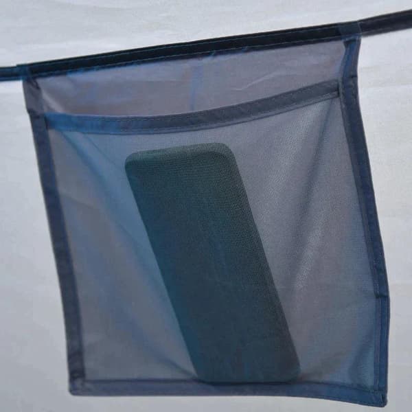Rootz Camping Tent - Pop up Tent for 1-2 Person - Camping Tent for 3 Seasons - Polyester - Glass Fiber - Blue/Grey - 220 x 108 x 110 cm
