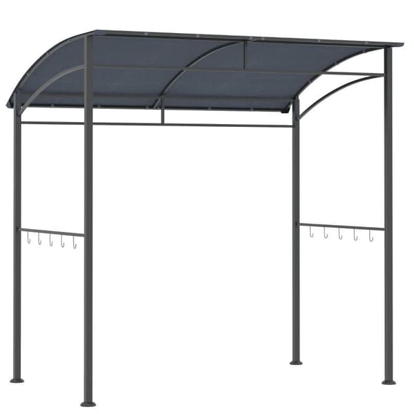 Rootz BBQ Gazebo - BBQ Canopy - Regnslag - Redskabskrog - Stålramme - Grå - 215 x 150 x 174/220 cm