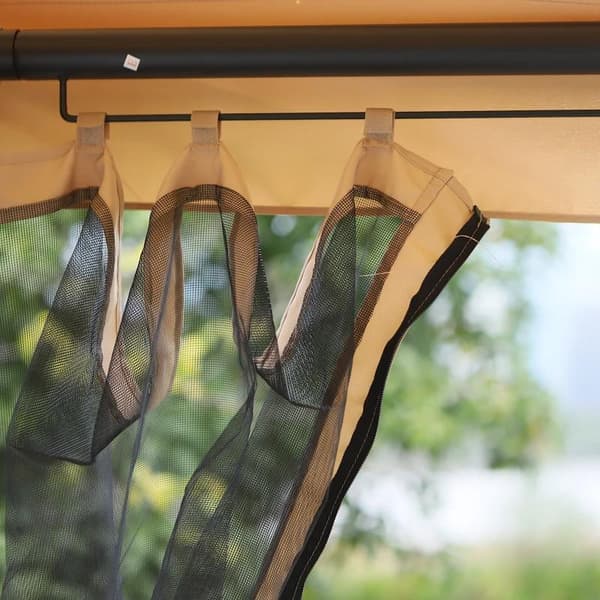 Rootz Hollywood Swing - Puutarhakeinu - Keinutuoli - 3-paikkainen - Monitoiminen - Beige/musta - P256 x L172 x K248 cm