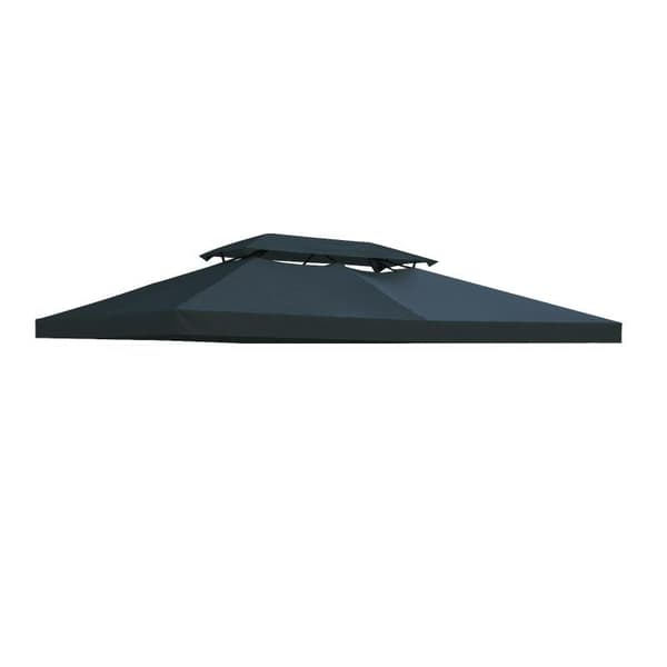 Rootz Replacement Roof - Gazebo Roof - Metal Gazebo - Garden Gazebo - Party Tent - Garden Tent - Charcoal Grey - 3x3 m