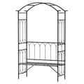 Miniatyrbild 1 av 9: Rootz Rose Bench - Arbor Bench - Philosopher's Bench - Garden Bench - Black - 115Lx50Wx203H cm