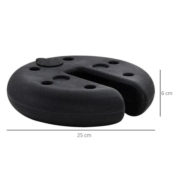 Rootz Tent Weighted Base - Gazebo Weighted Base - 4 Pcs Weighted Base - Black