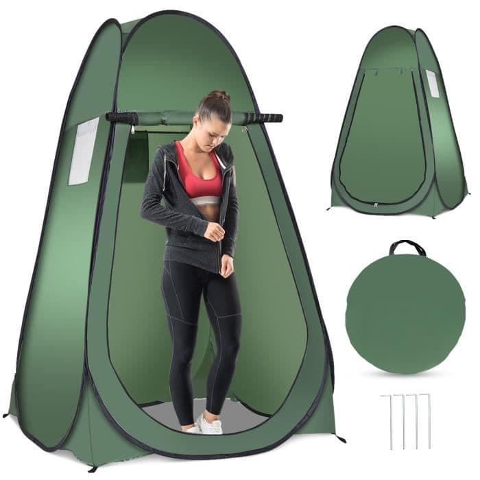 COSTWAY Bärbart Popup Camping Duschtält 120 x 120 x 190 CM Polyester