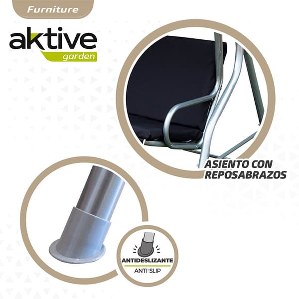 Aktive Garden Swing Seat 180x107x160 Cm Silver