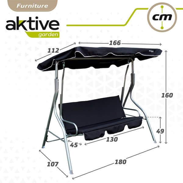 Aktive Garden Swing Seat 180x107x160 Cm Silver