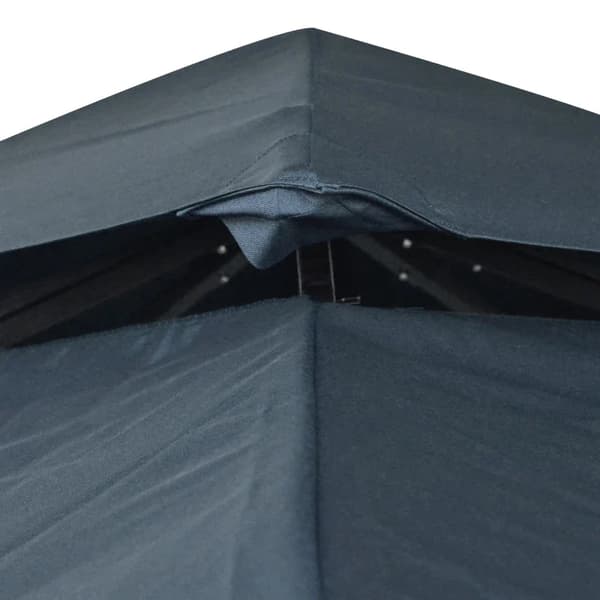 Rootz Ersättningstak - Gazebo Tak för Metal Gazebo - Trädgårds Gazebo - Partytält - Trädgårdstält - Polyester - Kolgrå - 3x3m