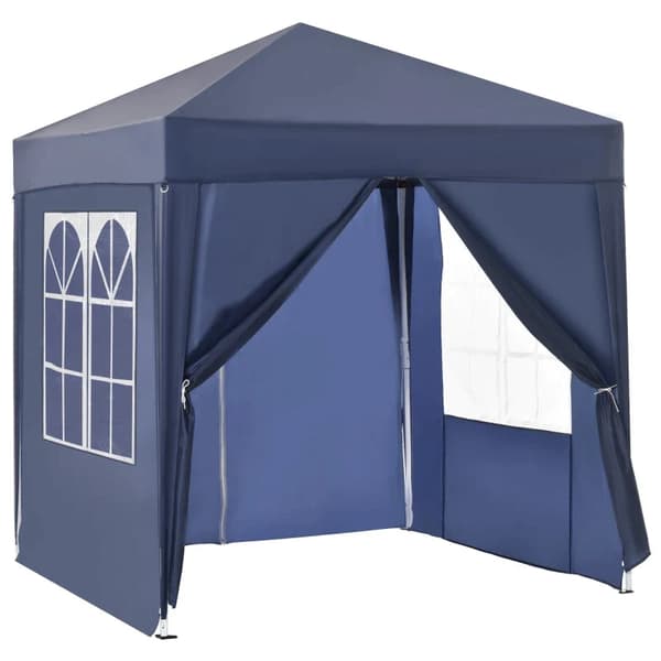 Rootz Foldepavillon - Hurtig montering - 4 sidevægge - 2 store vinduer - Stålramme - Blå - 2 x 2 x 2,4 m