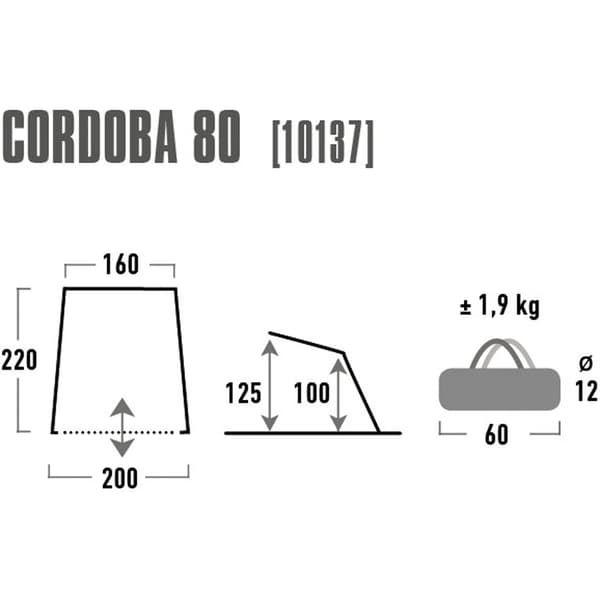 High Peak Cordoba 80 Shelter Grey