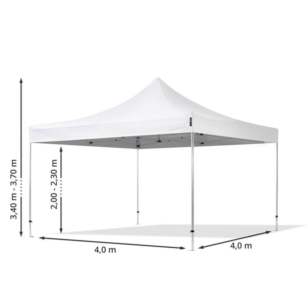 4x4m snabbtält paviljong Aluminium mörkgrå