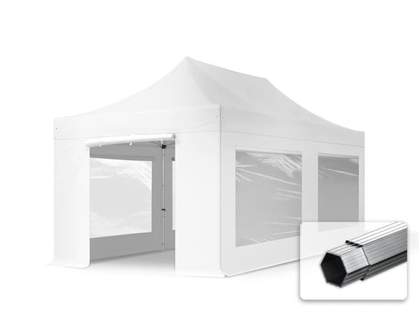 3x6m snabbtält paviljong Aluminium vit