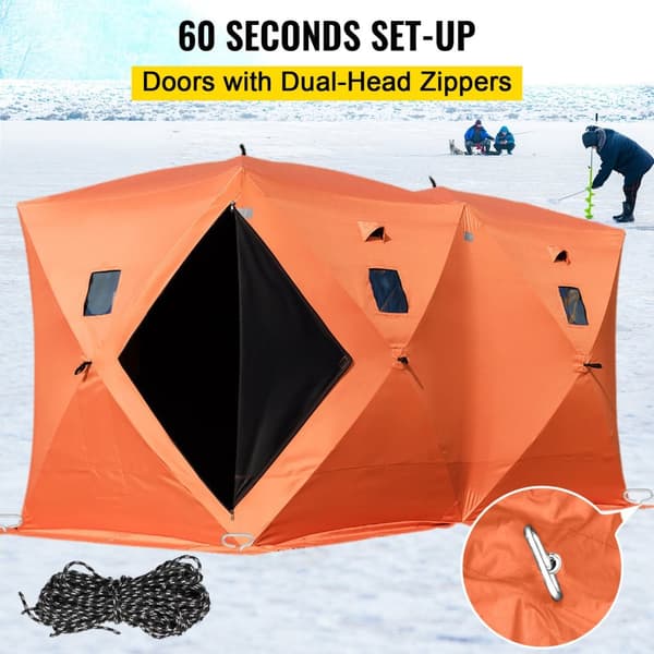 360x180x205cm 8-personers isfisketält, hållbara material, användarvänlig design, lätt att sätta upp, brett användningsområde
