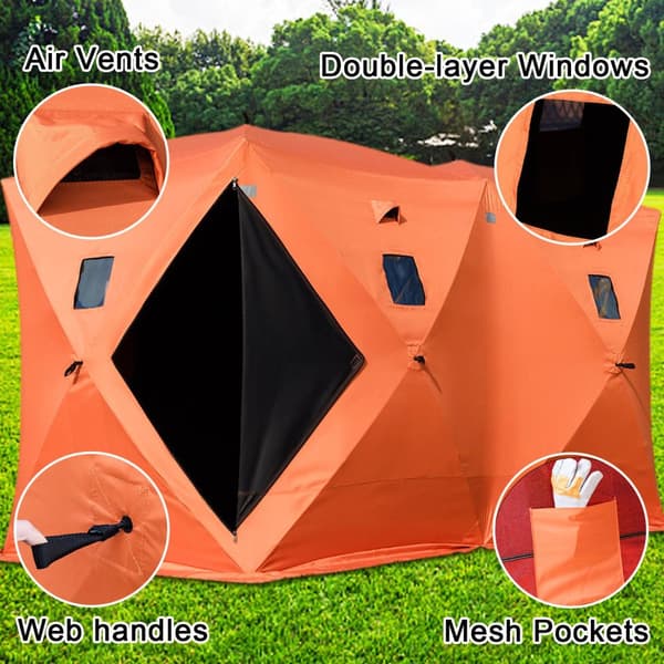 360x180x205cm 8-personers isfisketält, hållbara material, användarvänlig design, lätt att sätta upp, brett användningsområde