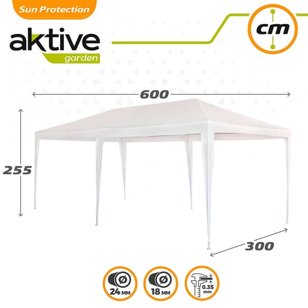 Aktive Rektangulärt Lusthus Plast 300x600x255 Cm Vit