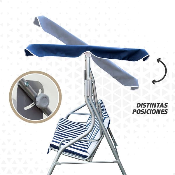 Aktive Garden Swing Seat 170x110x153 Cm Hopeinen