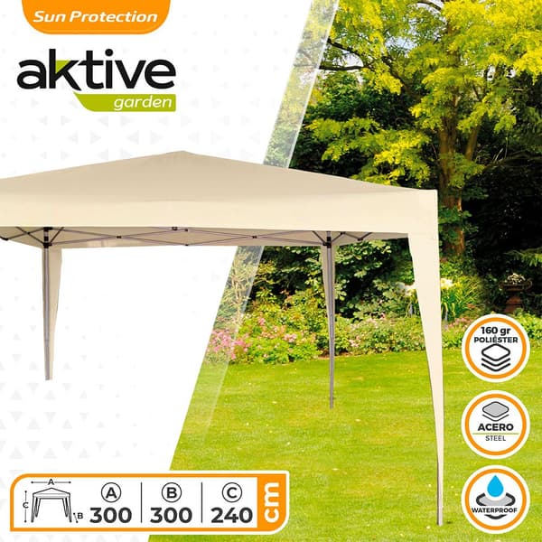 Aktive Sammenfoldelig Lysthus 300x300x240 Cm Beige