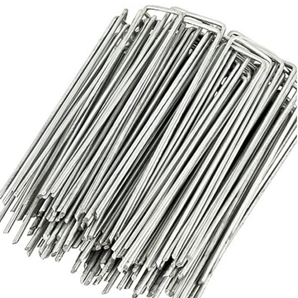 INF 50-pack U-formade förankringspinnar för trädgård 15 cm