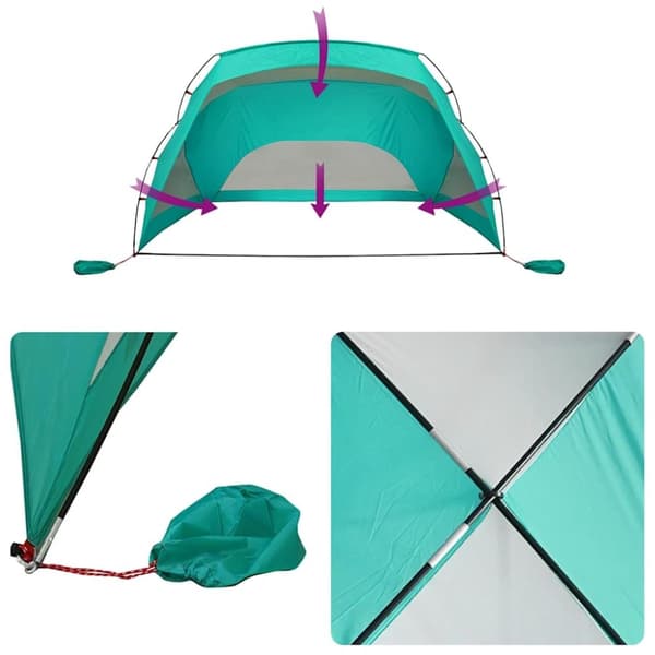 vidaXL Strandtelt havgrønn 274x178x170/148 cm 185T polyester