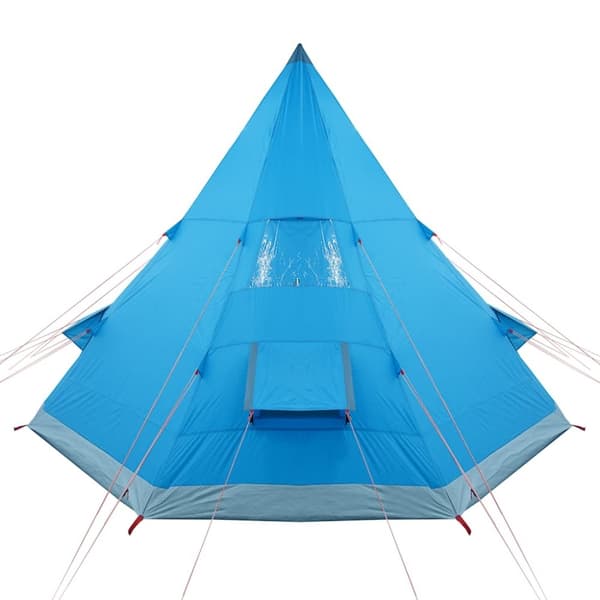 vidaXL Campingtelt tipi 4 personer blå vanntett