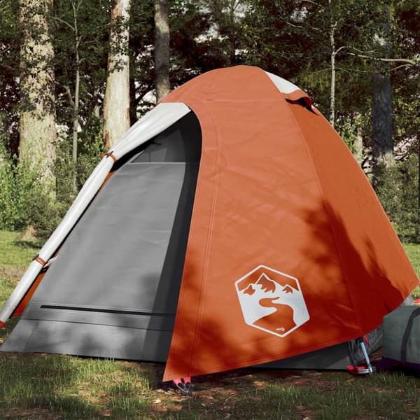 vidaXL Kuppeltelt for camping 2 personer oransje vanntett