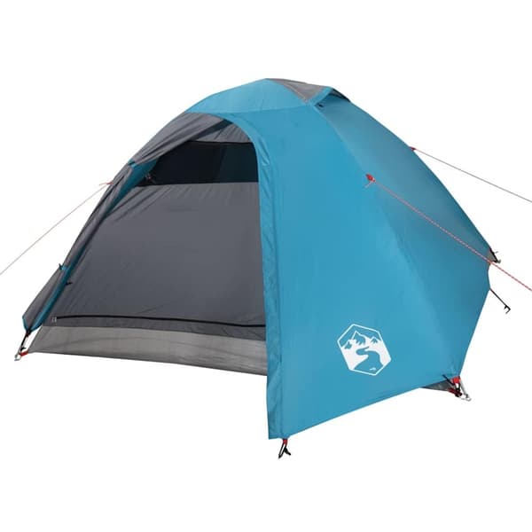 vidaXL Kuppeltelt for camping 4 personer blå vanntett