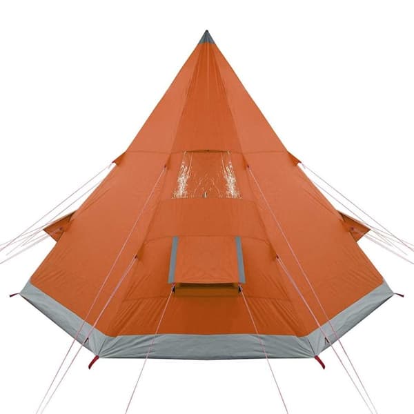 vidaXL Campingtelt tipi 4 personer oransje vanntett