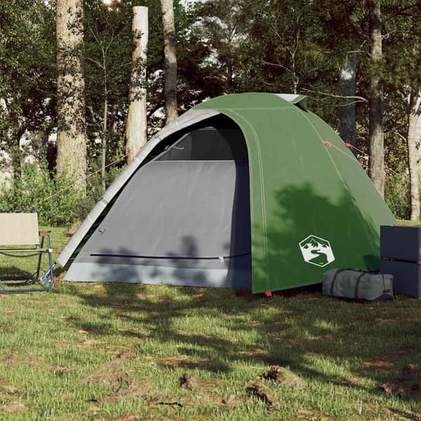 vidaXL Kuppeltelt for camping 4 personer grønn vanntett