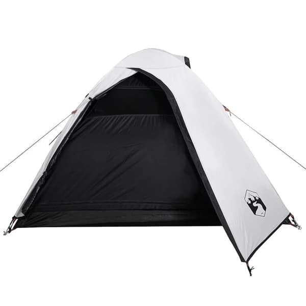 vidaXL Kuppeltelt for camping 2 personer hvit blendingsstoff vanntett