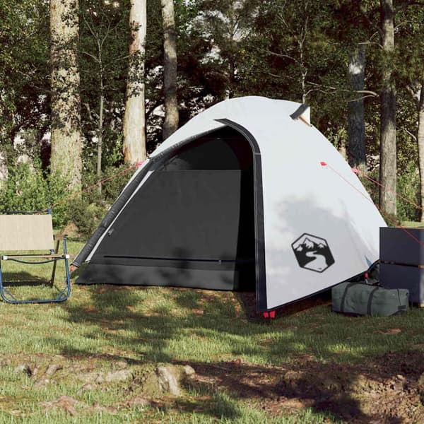 vidaXL 3-personers campingtelt vandtæt mørklægningsstof hvid