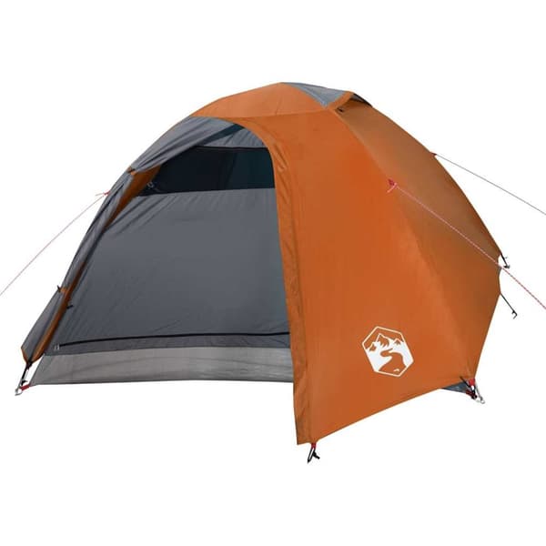 vidaXL 4-personers campingtelt vandtæt grå og orange