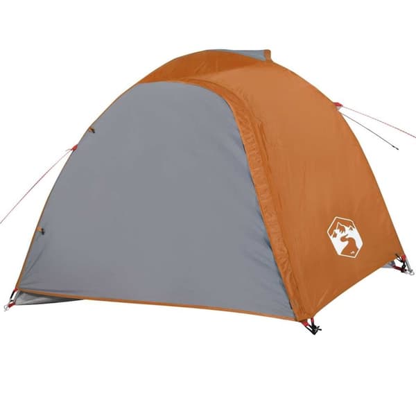 vidaXL 4-personers campingtelt vandtæt grå og orange