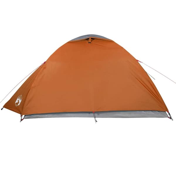 vidaXL 4-personers campingtelt vandtæt grå og orange